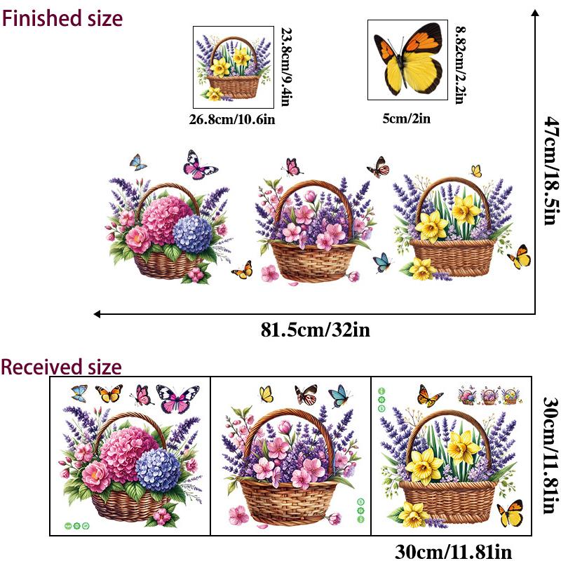 3D Wooden Barrel Wall Sticker Flower Decoration Butterfly Lavender Rose Tile Sticker Kitchen Restaurant Background Home Decor Peel and Stick