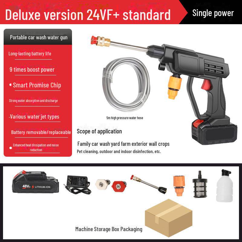 

Беспроводной инструмент для мойки автомобилей и полива сада под высоким давлением с литиевой батареей