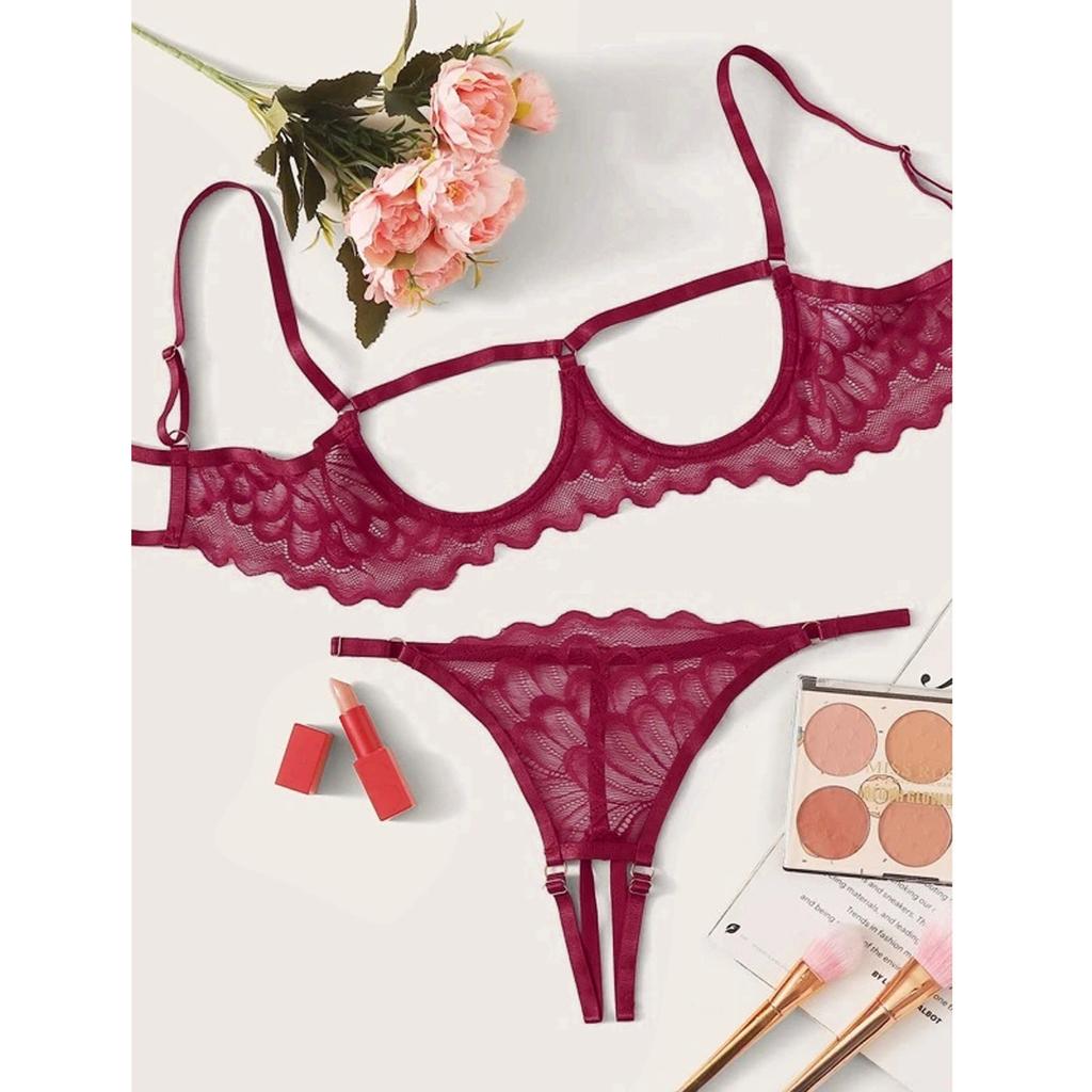 Sexy flirtare piacere sessuale desiderio puro Tuta in pizzo sottile europea e americana biancheria intima reggiseno traspirante mutandine francesi