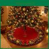 Christmas Tree Skirt Short Plush Decor With Bell Pattern For Holiday Festive Decor