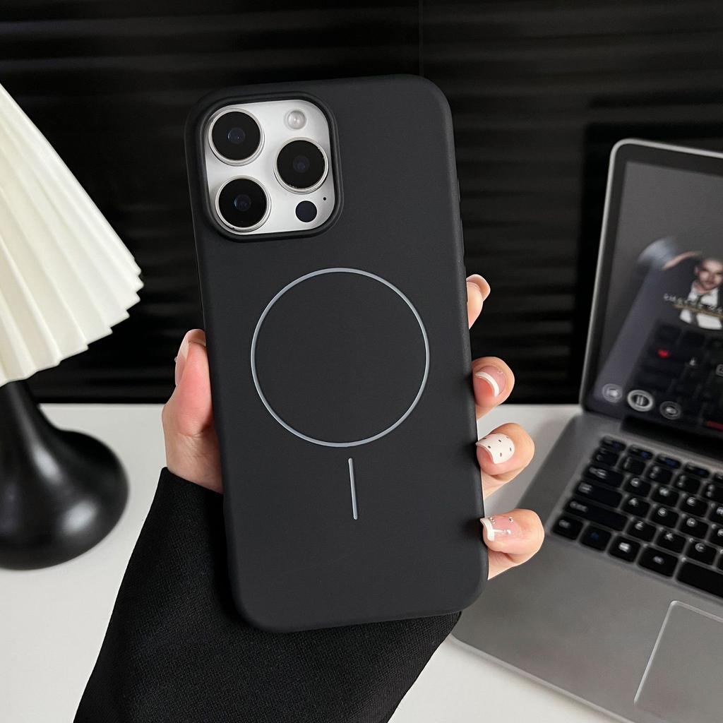 Matte TPU Magnetic Suction for IPhone17promax Mobile Phone Case Solid Color 16 with Flannel for Apple 15 Official Case