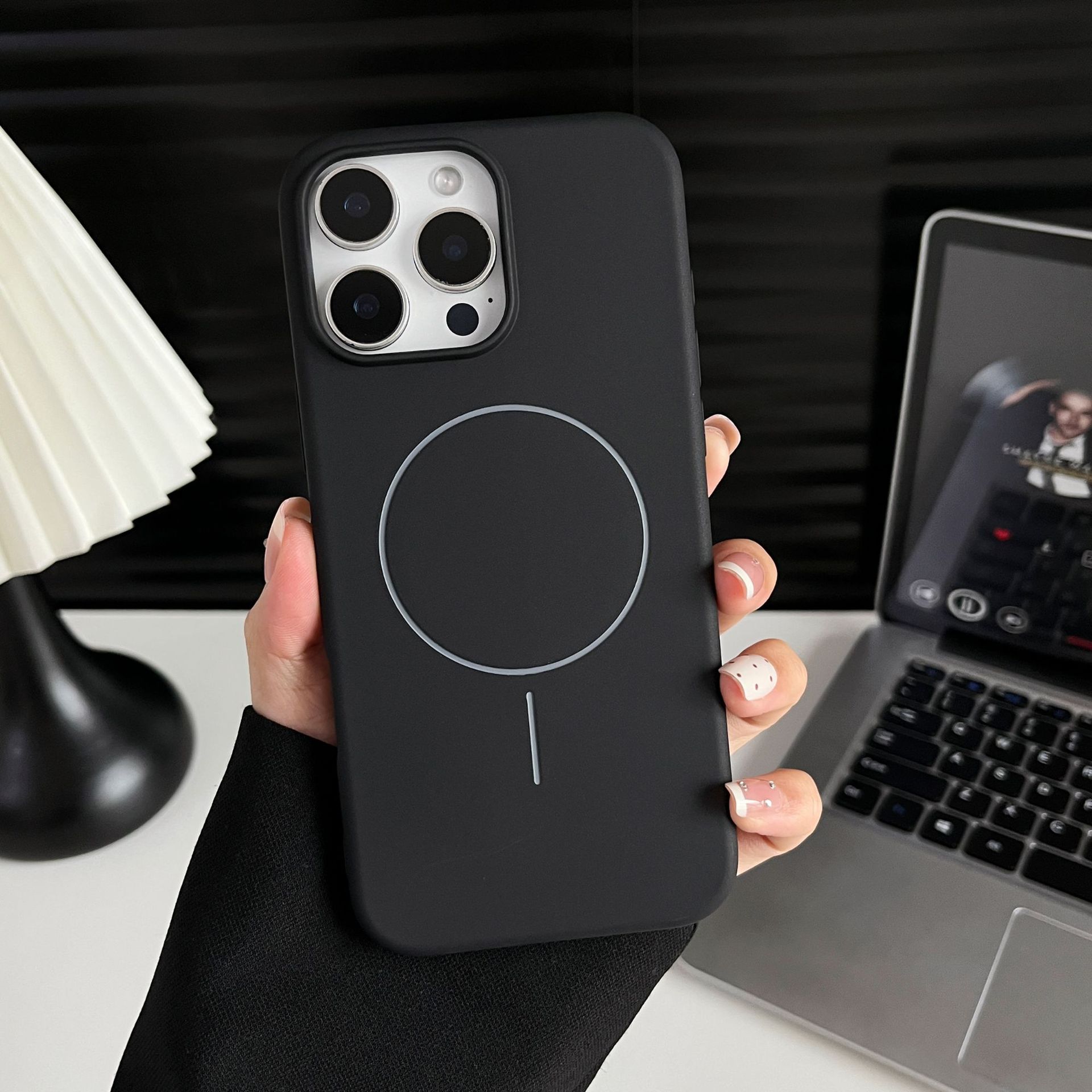 

Magnetic Matte TPU Case for iPhone 17 Pro Max, Soft Silicone Shockproof MagSafe Cover with Camera Protection IP17PROMAX