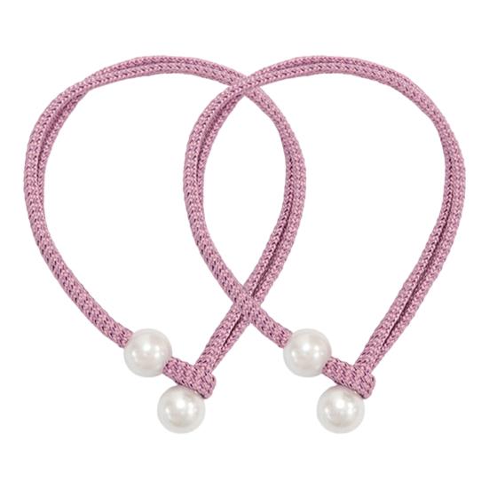 1 Pair Curtain Tiebacks for Drapes, Adjustable Curtain Rope Tie Backs, Faux Pearls Cord Curtain Buckle Holder for Home Hotel Office Window Drapery