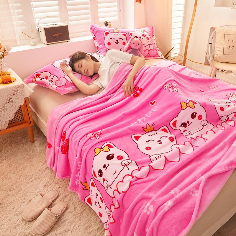

Мультяшный Милый Стиль Новое Одеяло из Норки Четыре Сезона Универсальное Утолщенное Комфортное Односпальное Двуспальное Многофункциональное Офисное Одеяло для Сна 120x200cm 1pcs
