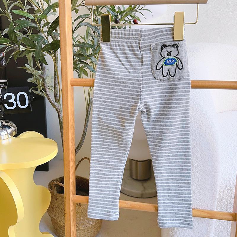 Spring Slim-Fit Striped Baby Girl Pants - Very Fish TC006 Size 90 серый
