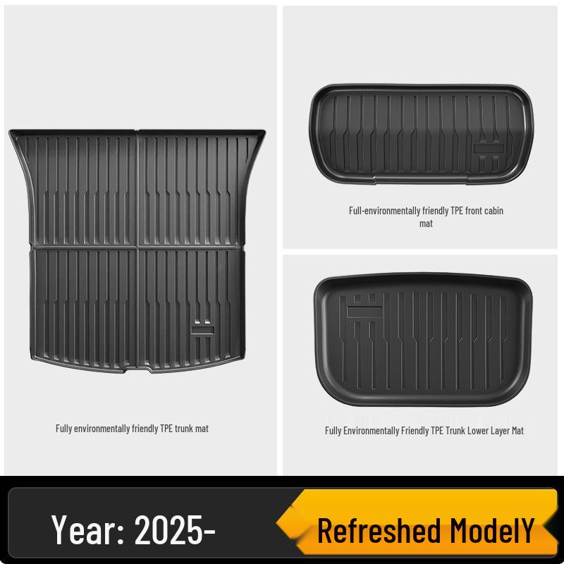 Passt für Tesla Model Y (25-Modell) Rechts- und Linkslenker: Vollständig umschlossene TPE-Fußmatten