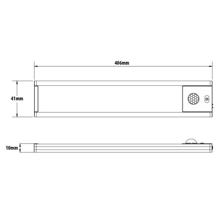 Lampe LED rechargeable - LACTEA XL - 150 lumens - 40 cm - Détecteur de mouvement - Argent