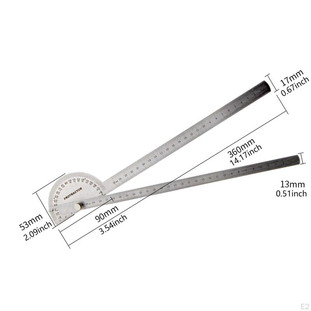 Angle Finder Protractor Ruler Measure Tool 0-180 Degrees Sturdy for Carpentry Multifunctional