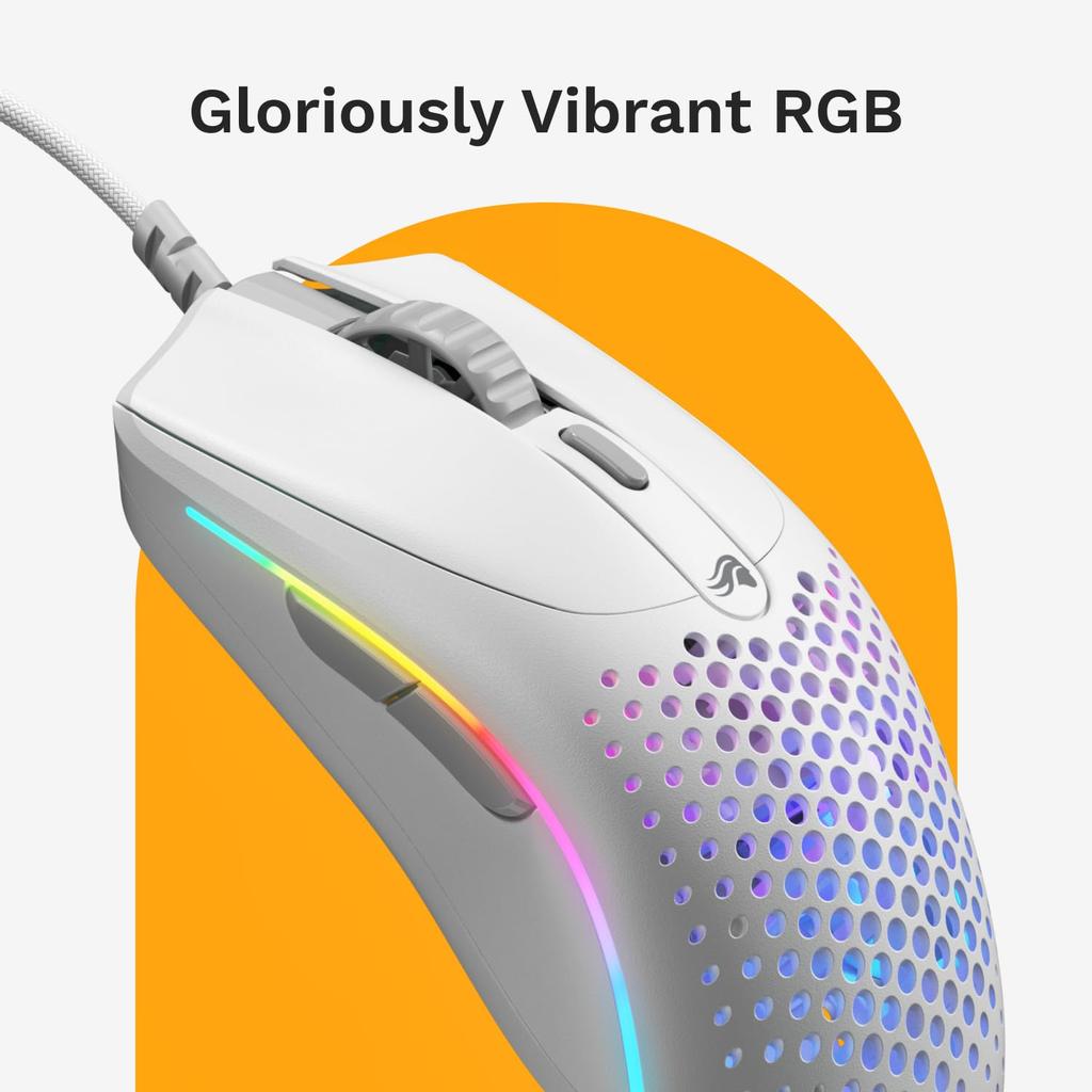 Glorious Model O 2 Mini Matte White Lightweight Wired Gaming Mouse GLO-MS-OMV2-MW MS0739