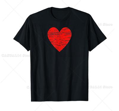 Valentines Day Heart - Red Retro Graphic Love Valentine Men Women Girls Kids T-Shirt