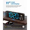Digital wall clock large screen remote control LED alarm clock with date week temperature humidity automatic daylight saving time countdown function