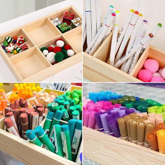 Paint Brush Storage Case Smooth Edge Burr Free Large Capacity Multiple Compartments Rectangular