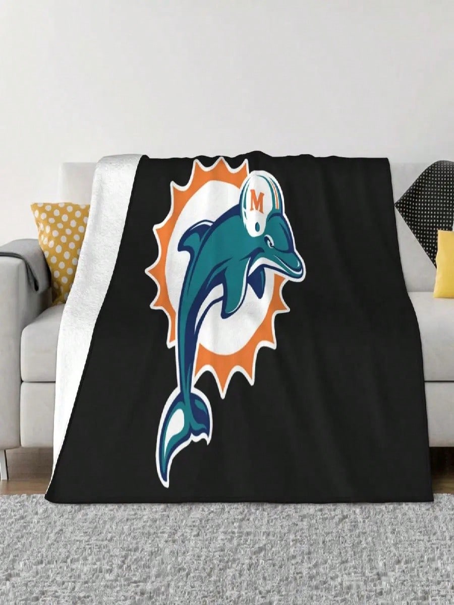 

Dolphins Miami Color s Warmer Women Men Middle Aged Promotion Science On Swag Throw Blanket 75X95CM серый
