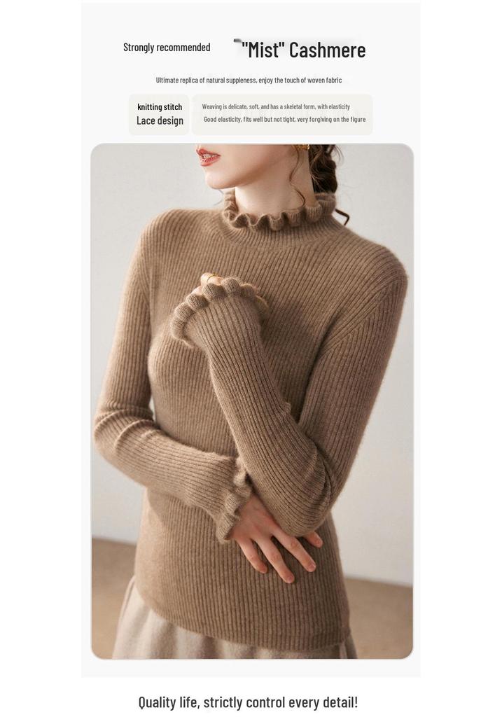 Autumn Winter Cashmere Knit Base Layer - Women's Soft & Comfortable Solid Color Fashion Top