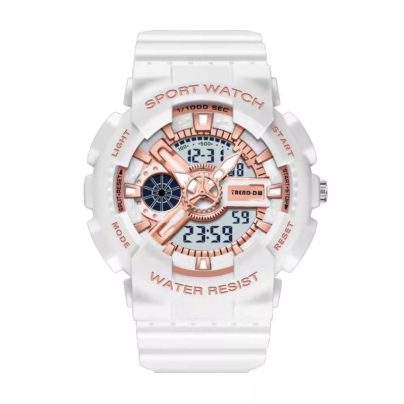 Watch Female Student Simple Dual Display Movement Electronic Watch Waterproof Multifunctional Sports Watch