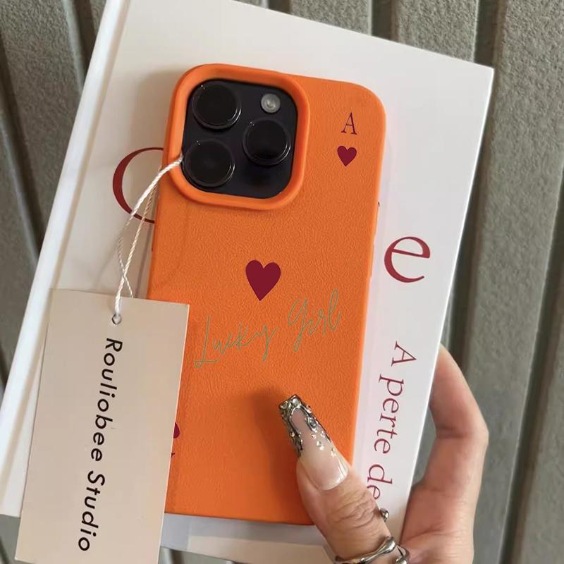Phone Case For iPhone 11 12 13 14 15 16 17 Pro Max XS X XR 16 Plus 16e 17 Air Stylish Ace of Hearts Poker Pattern Silicone Cover