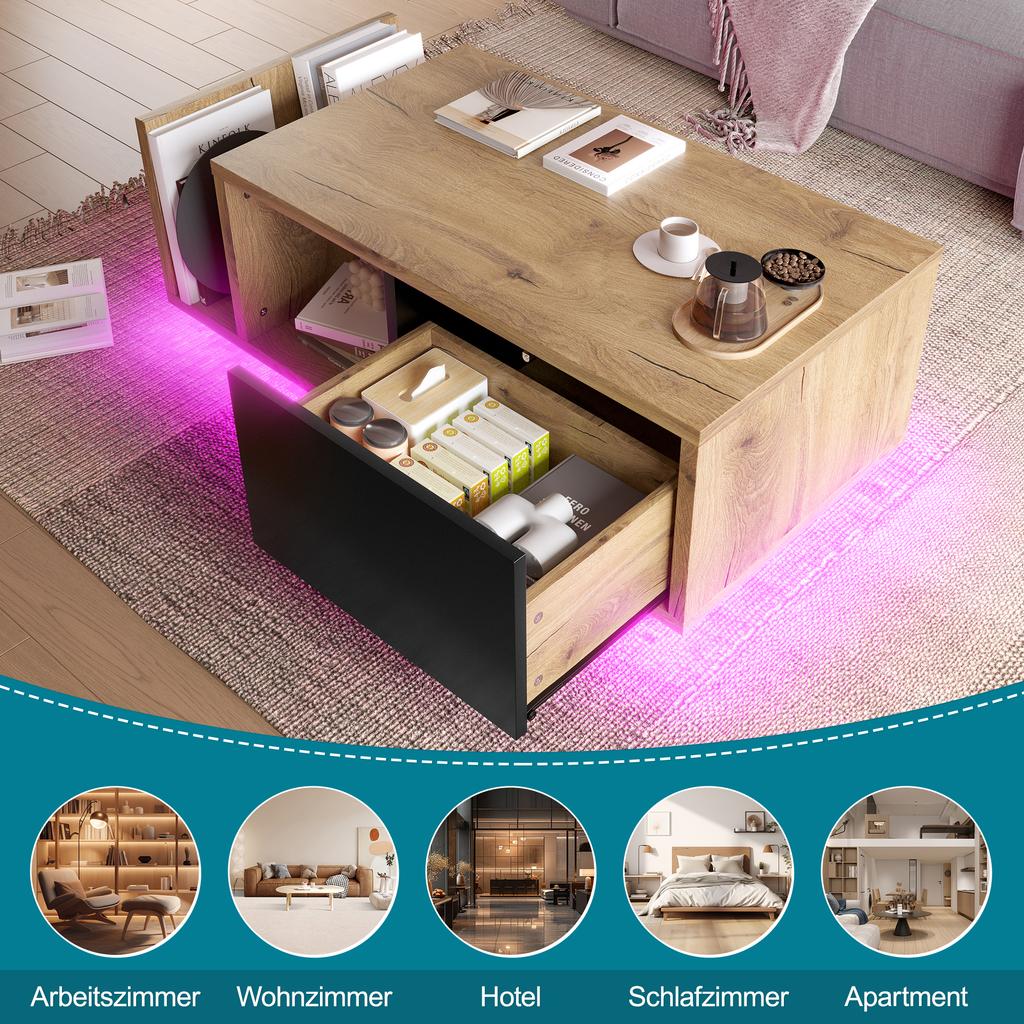 Retro příborník jako předěl místnosti s integrovaným LED osvětlením – Nadčasový dřevo-kovový design s úložným prostorem pro stmívatelnou atmosféru dobrého pocitu