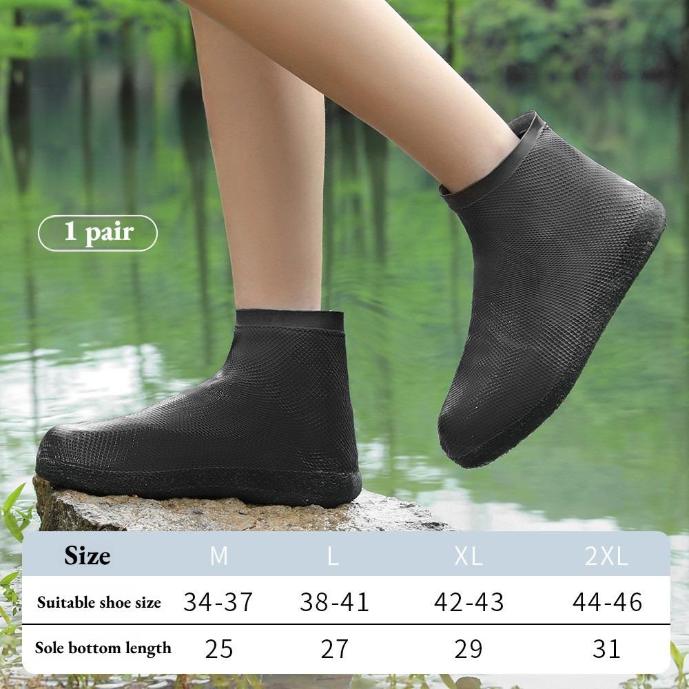 1 пара водонепроницаемых чехлов для обуви из латекса, противоскользящих, многоразовых, для путешествий на открытом воздухе, в дождливую погоду, унисекс, бахилы, защита для ног M