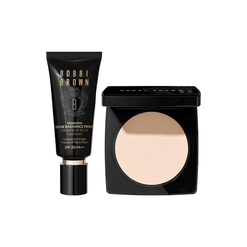 Bobbi Brown Intensive Serum Radiance Primer  And Sheer Finish Pressed Face Powder Makeup Set #11 9g+Cordyceps Primer 40ml