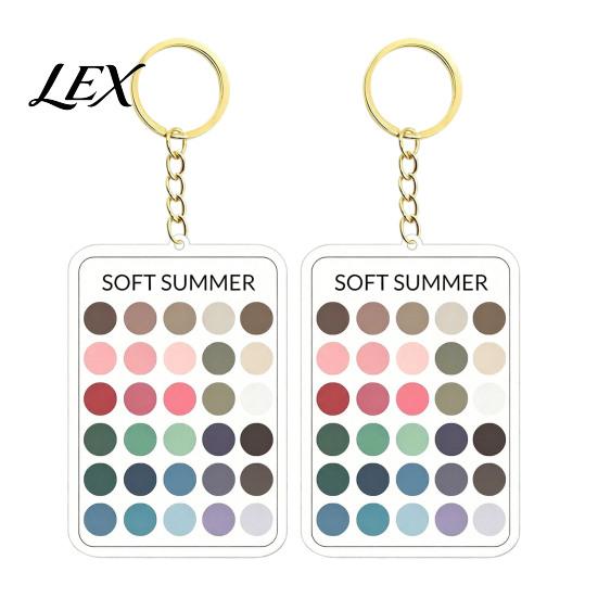 Outfit Color Reference 2Pcs Palette Keychain Pendant, Clear Acrylic Season Analysis Swatches Matching Tool Keychain, Card, Gifts for Fashion Lovers