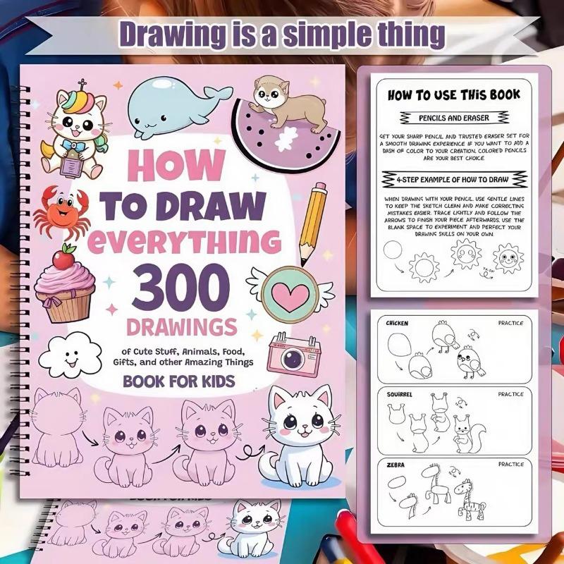 1PC how to Draw everything 300 drawings how to draw everything coloring book