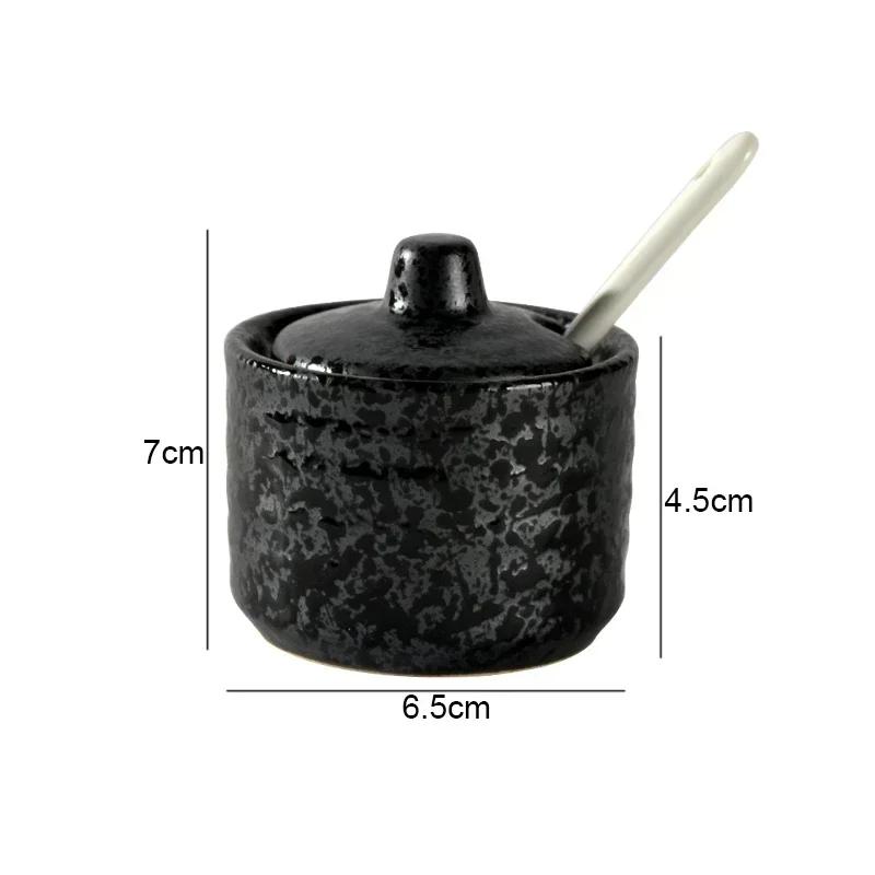 Retro Ceramic Seasoning Jars Salt and Pepper Shakers Kitchen Spice Tools Spice Organizer Jars Seasoning Box Kitchen Accessories