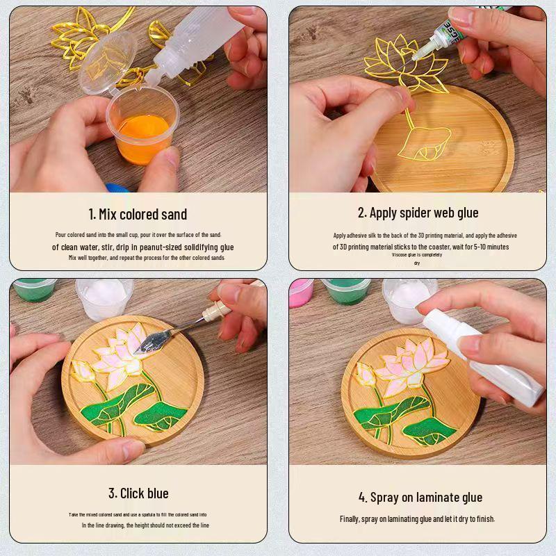 Cloisonné DIY Coaster Kit: Jingtailan No-Wire-Drawing, Chinese Style, Handmade Team Building Activity