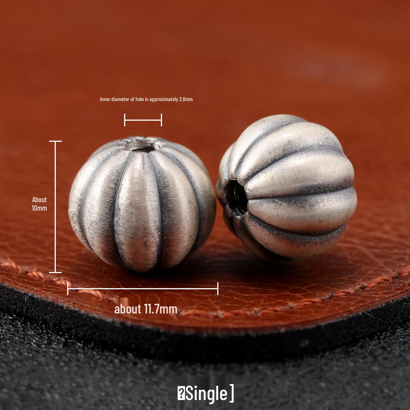 Sterling Silver s999 Pumpkin Lantern Beads: Retro-Style Round Spacer for DIY Wenwan Projects 999 Sterling Silver