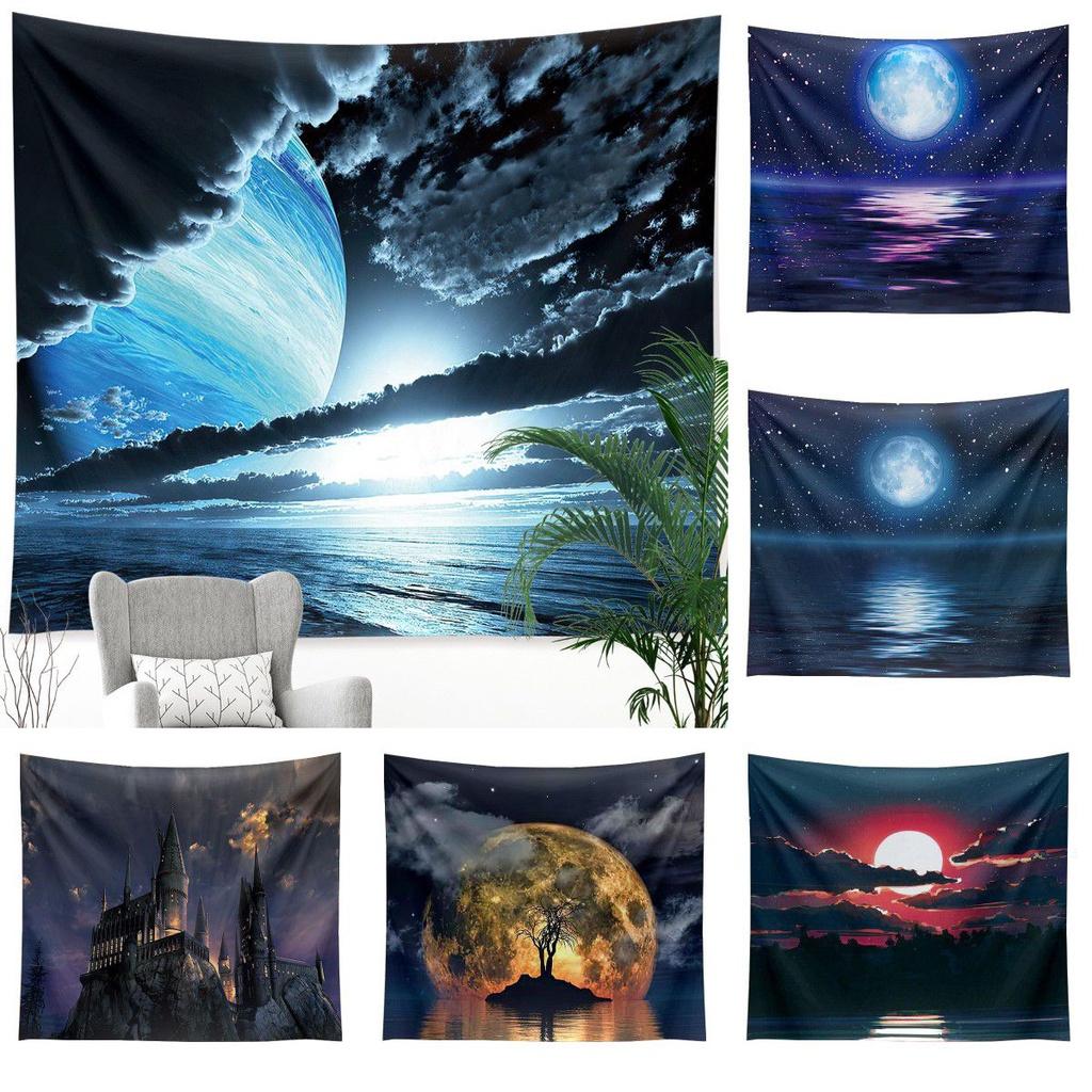 Beautiful Nordic Style Starry Sky Night Moon Tapestry For Home Decor