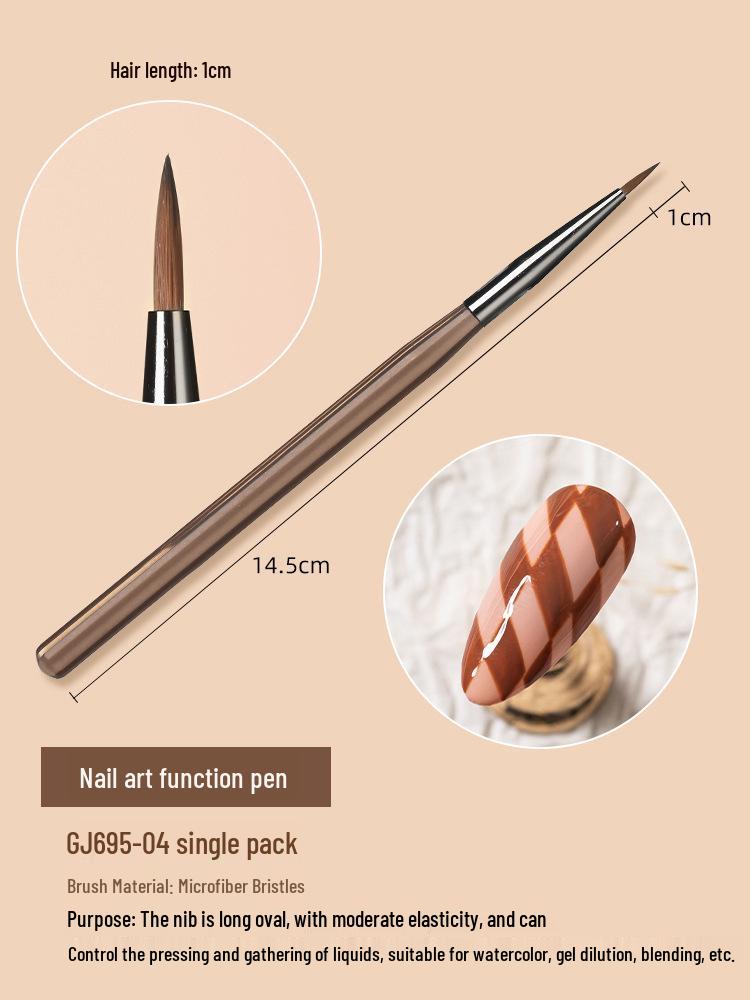 Ice Transparent Japanese Gray Nail Art Brush Set for Liner, Drawing, Flowers, and Gradient Gel