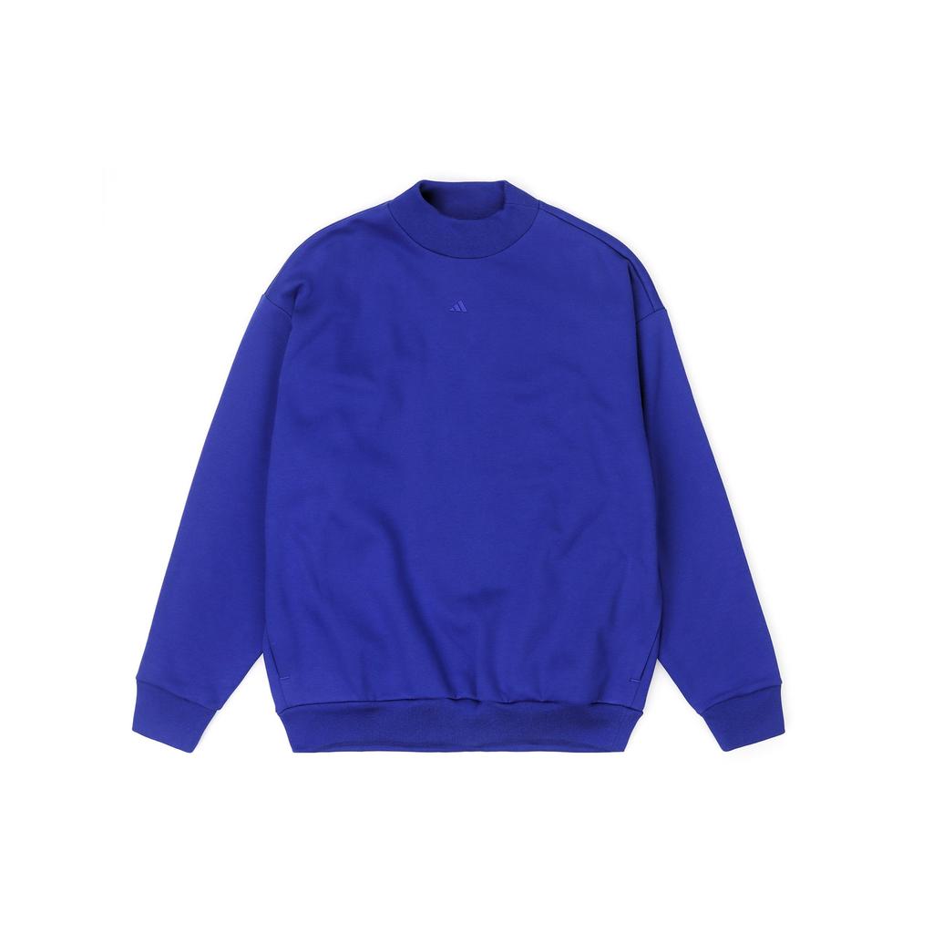 Adidas Logo Print Casual Crew Neck Sweatshirt Unisex Tops Blue IX1963