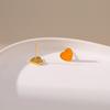 Sweet Dainty 18k Gold Plated Heart Oil Drop Stud Earrings For Women