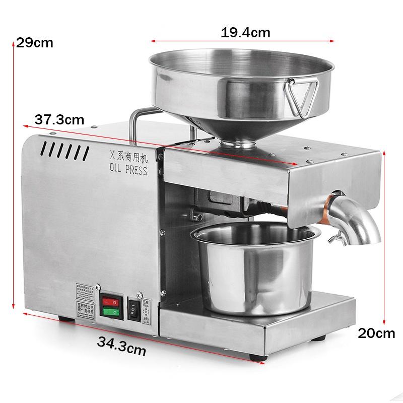 220V Oil Press EU Plug Small Business Equipment Machine Stainless steel oil pressure Peanutss Sesame Nut Oil extractor