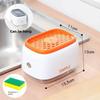 Kitchen Dish Brush With Soap Dispenser And Plastic Holder For Easy Cleaning