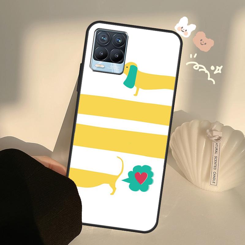 Cartoon Dachshund Sausage Dog Case For OnePlus 10 9 Pro 8T 9R Nord2 Cover For Realme GT Neo 2 3 GT Master 8i 9i 8 Pro