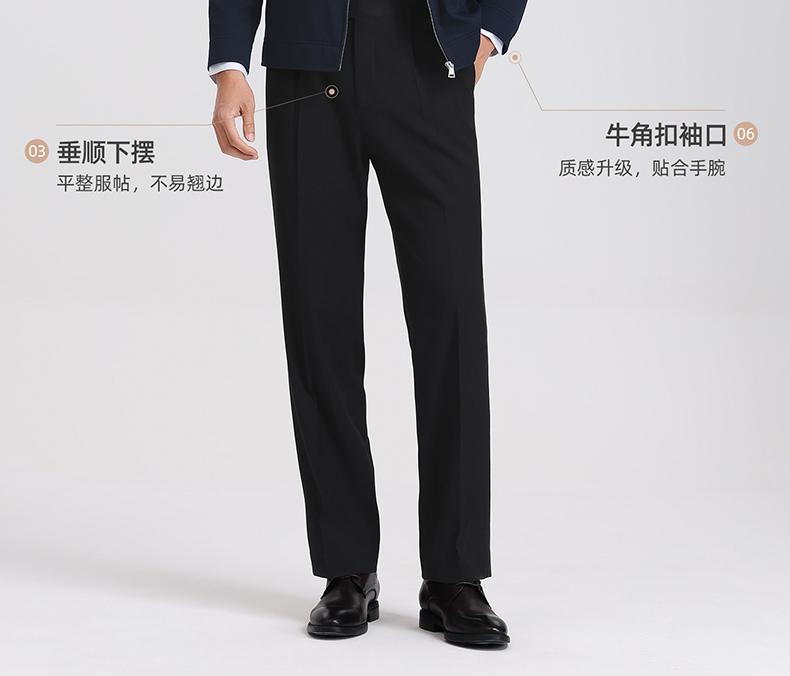 Langdeng Men's Comfortable Pure Cotton Business Executive Collar Straightening Jacket Coat