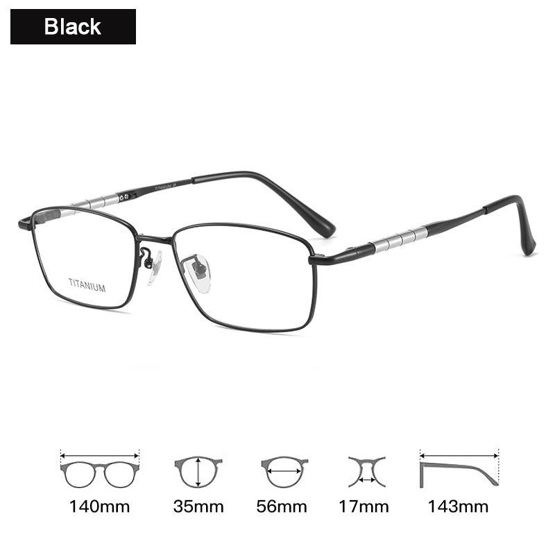 

Brand Replica Bamboo Temple Design Eyewear Pure Titanium Half-rim Men Business Glasses Frame Trends Casual Eyeglasses Demo Lens чорний