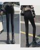 Damen-Stretchjeans mit hoher Taille – Koreanischer Frühlingsstil, schlankmachend, vielseitig, Neun-Punkt-Bleistiftschnitt