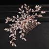 New Handmade Silver Color Rose Gold Tiara Hair Combs Crystal Rhinestone Combs Bridal Hair Accessories Wedding Women Hairbands