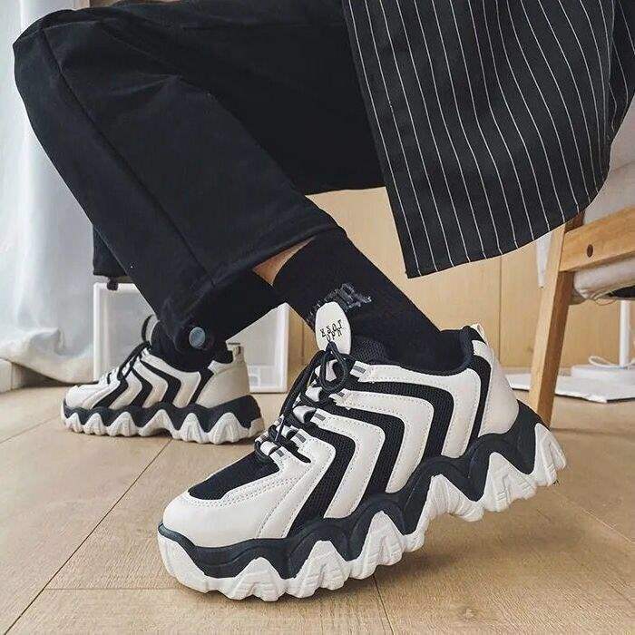 2025 new chic Japanese and Korean trend couple velvet dad shoes trendy casual versatile sports shoes mesh trendy shoes men