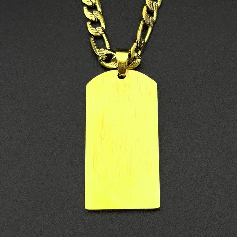 Muslim Islamic Quran Scripture Dog Tag Pendant Necklace for Women Men Stainless Steel Gold Color Arabic Allah Chain Jewelry