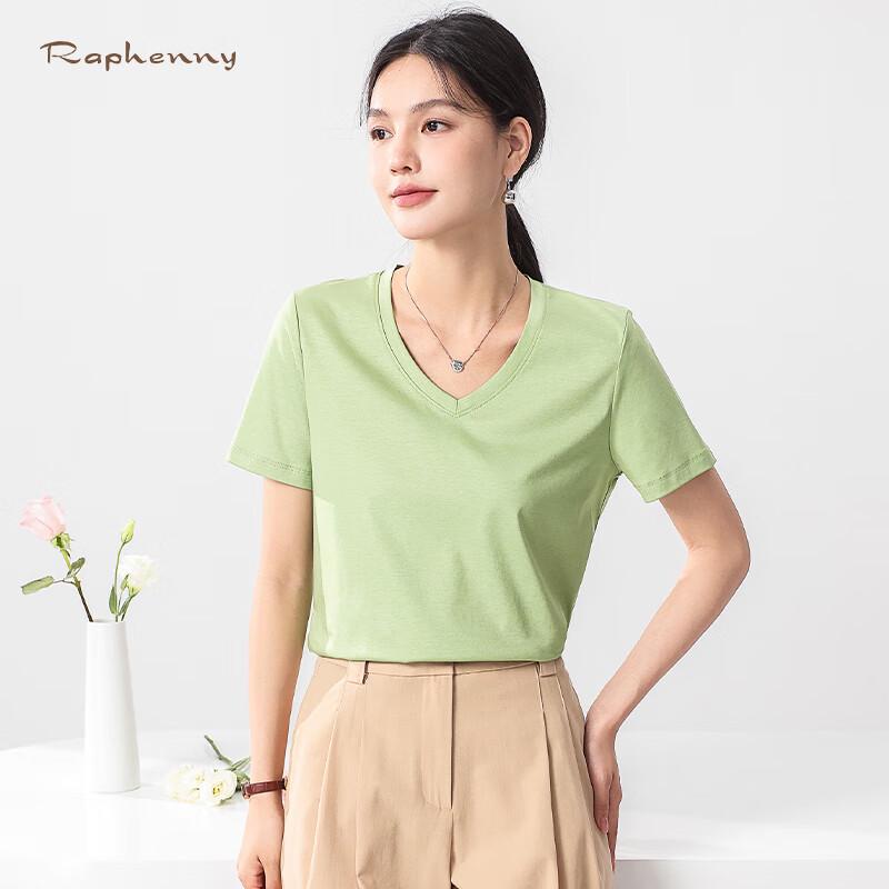 Raphenny Women s Short Sleeve V-Neck T-Shirt L