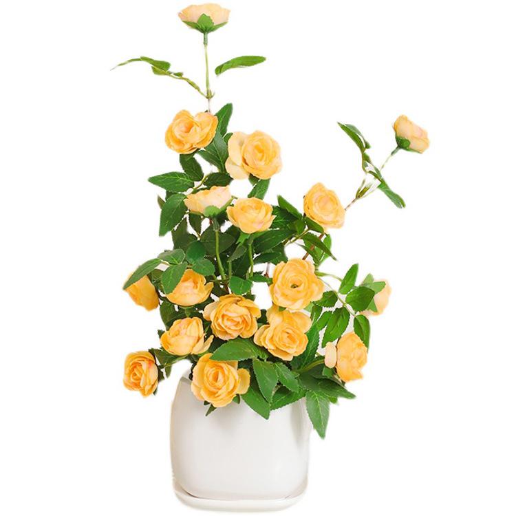 Rose Artificial Floral Arrangement - Silk & Dried Flowers for Home Décor