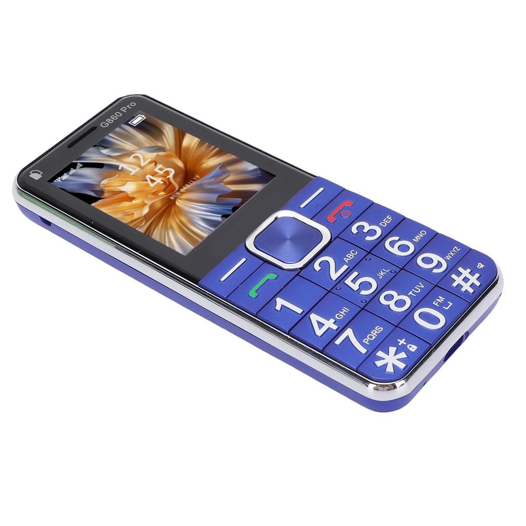 2G Big Key Cell Phone GSM Dual SIM Unlocked Basic Mobile Phone with 2.4 Inch Screen FM LED Flashlight