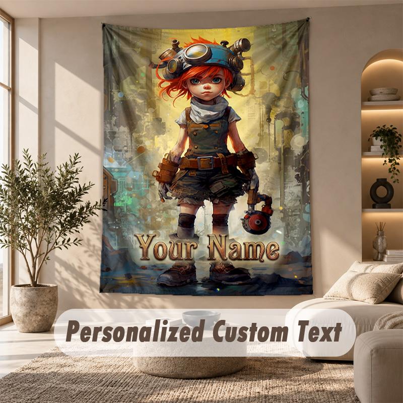 Tapestry Custom Name Text, Wall Hanging Tapestry Home Room DecorPippi Longstocking