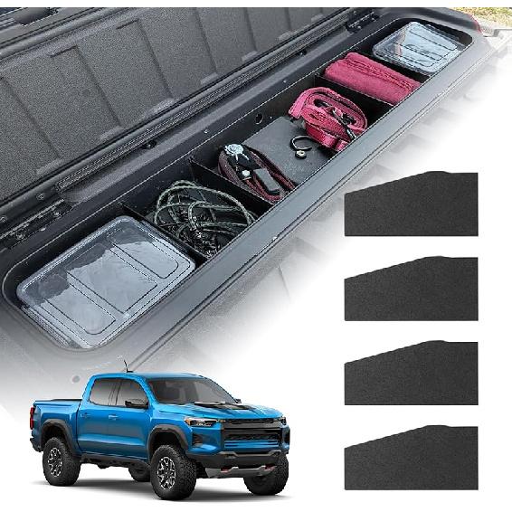 Tailgate Organizer Compatible With Chevy Colorado/GMC Canyon 2025 2024  | Tailgate Cargo Nets, Dividers, D-Rings Compatible With Chevy Colorado/GMC Tailgate Inserts Divider