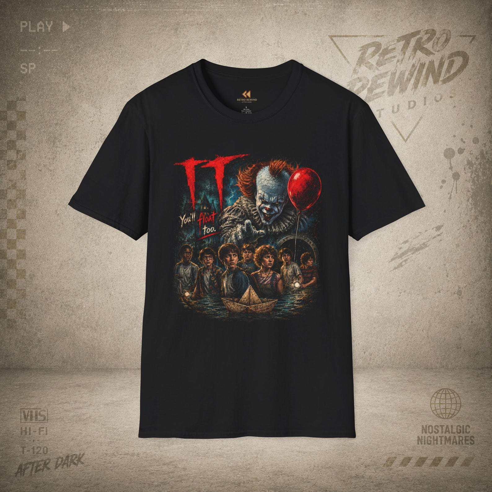 IT Pennywise Horror Movie T-Shirt | You ll Float Too, Red Balloon 3XL