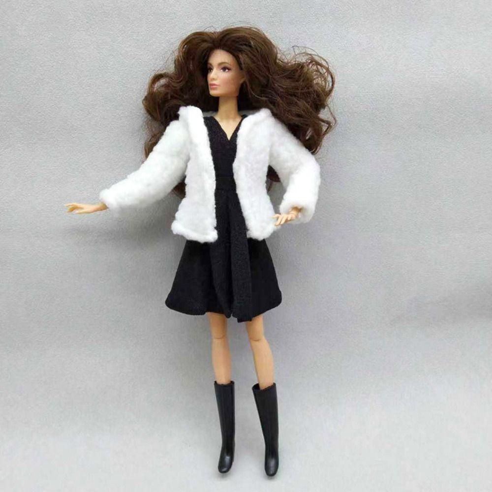Casual Plush Coat Handmade Tops Dresses Set for 1/6 Doll/29~32cm Doll Clothes Accessories