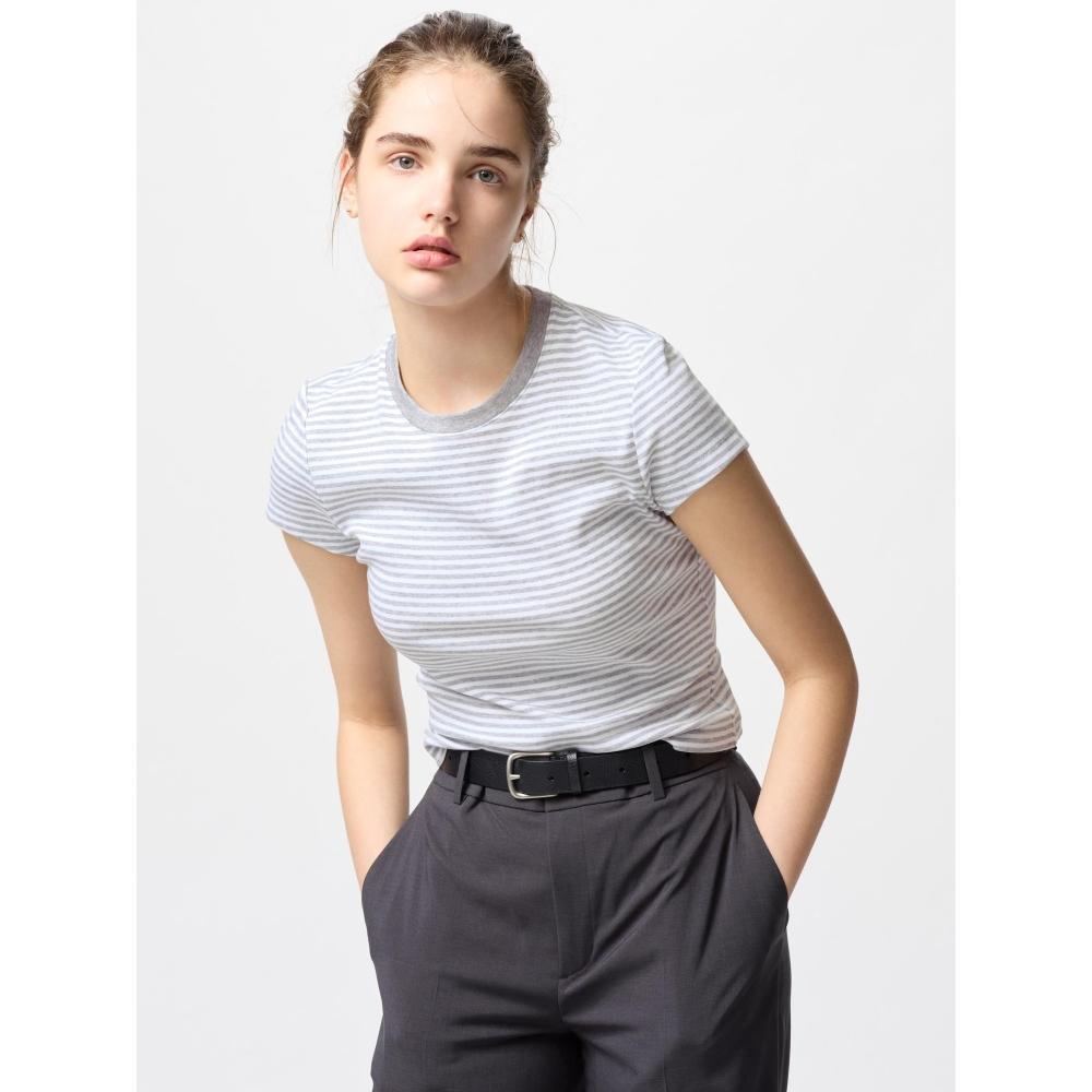 

Uniqlo Мини-T sПолоска 03 GRAY/WOMEN XS