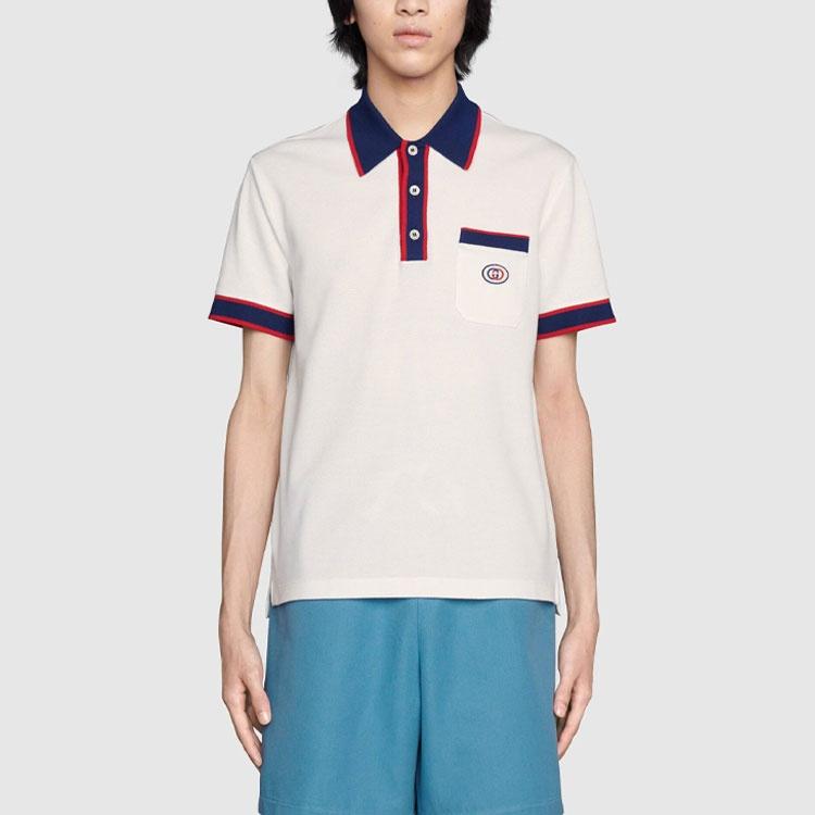 Gucci Cotton Piquet Polo with Interlocking G 'off-white' Men's 653380-XJDF8-9222